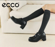 愛步（ECCO）七夕禮物 單鞋 25年新款輕奢牛皮扣帶增高粗跟高跟鞋 都市223543 黑色22354301001 37 曬單實拍圖