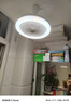 led風(fēng)扇燈餐廳燈臥室帶燈電扇e27螺口燈泡廚房風(fēng)扇衛生間廁所吊扇 萬(wàn)向五葉/三色遙控+奶白燈罩 【強風(fēng)力薦】 曬單實(shí)拍圖