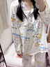嘉綢可愛chiikawa小八睡衣女春秋季長袖長褲學(xué)生卡通烏薩奇家居服套裝 9232  chiikawa杏色 L 95-115斤 曬單實拍圖