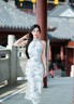 JAVC小清新旗袍2025新款改良國風(fēng)夏季年輕款絕美新中式掛脖少女連衣裙 套裝 M 建議 95-105斤 曬單實(shí)拍圖