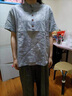24夏女裝新款苧麻薄款扎染上衣短袖襯衣文藝個(gè)性半袖圓領(lǐng)女式T恤 銀灰（薄款扎染） 均碼 曬單實(shí)拍圖