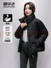 雪中飛輕薄鵝絨羽絨服女短款顯瘦簡(jiǎn)約保暖2025冬季新款立領(lǐng)外套黑色XL 曬單實(shí)拍圖