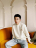 唐號毛衣男秋冬季加絨加厚潮牌日系針織衫2024大碼線衣寬松內(nèi)搭款衣服 白色 XL 曬單實拍圖