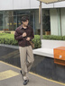名創(chuàng)優(yōu)品（MINISO）休閑褲男款2025新款寬松型秋季男生美式運動卡其色百搭直筒褲子男 【直筒休閑褲】卡其 L /175(體重115-135斤) 曬單實拍圖