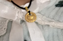 中國黃金平安扣黃金項鏈女足金小胖福吊墜高端生日禮物送女友老婆實用走心 足金乾坤圈小胖福項鏈-黑 曬單實拍圖