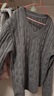 森馬（Semir）毛衣女森柔毛衫刺繡V領(lǐng)顯瘦寬松2024冬季絞花上衣復(fù)古風(fēng) 深花灰00120 165/88A/L 曬單實(shí)拍圖