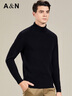 安東尼奧【100%綿羊毛】男士秋冬季高領(lǐng)純羊毛打底衫針織毛衣加厚黑色百搭 曬單實(shí)拍圖