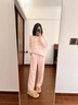 貓人（MiiOW）25新品女士睡衣女超柔軟秋冬保暖情侶款條紋半邊絨家居服可外穿 曬單實(shí)拍圖