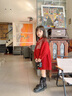 mlgt kids童裝女童連衣裙秋冬新款女寶寶公主裙子兒童拜年服周歲禮服 紅色 110cm 曬單實拍圖