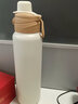 樂(lè )扣樂(lè )扣保溫杯兒童大容量316L不銹鋼學(xué)生水杯女吸管杯雙飲口背帶直飲杯子 摩卡棕1000ml 曬單實(shí)拍圖
