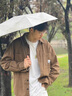 FOX.G長(zhǎng)袖襯衫男士夾克外套春秋男款秋季襯衣秋款男生休閑衣服男裝純棉 長(zhǎng)袖襯衫夾克外套棉棕色 2XL 【建議135-150斤】 曬單實(shí)拍圖