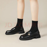 快樂(lè )瑪麗（J&M）單鞋樂(lè )福鞋女2025夏季新款圓頭百搭經(jīng)典小皮鞋時(shí)尚低跟英倫風(fēng)女鞋 黑色 37 235mm 曬單實(shí)拍圖
