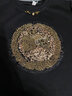 傾她DA碼復(fù)古刺繡T恤女短袖2024夏新款新中式打底衫寬松上衣春季 黑色 L建議90-110斤 曬單實拍圖