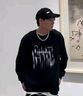 POUM美式衛衣男士春秋冬季新款潮流印花圓領(lǐng)長(cháng)袖t恤男裝港風(fēng)百搭衣服 YSXS-H1167黑色 3XL 曬單實(shí)拍圖