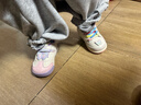 泰蘭尼斯冬季女童面包鞋加絨保暖棉鞋童鞋女寶寶學(xué)步鞋軟底機能鞋白/粉24 曬單實(shí)拍圖