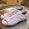 彪馬（PUMA）FG/AG長(cháng)釘訓練足球鞋男秋季天然草坪釘鞋ATTACANTO107477 白-火紅色-04 42 曬單實(shí)拍圖
