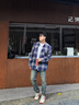 gxg.jeans男裝 藍色格紋簡(jiǎn)約通勤寬松長(cháng)袖襯衫上衣男 25年秋新品 藍格 預售10月17日發(fā) L (175) 曬單實(shí)拍圖
