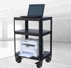 思珀睿電腦設備儀器推車(chē) 家用廚房置物架 落地機房移動(dòng)工作臺培訓檢測車(chē) P97三層常規款黑色+桌面支架 曬單實(shí)拍圖