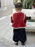班喜迪男童漢服套裝秋冬裝周歲寶寶禮服兒童國風(fēng)新年唐裝女童過年拜年服 紅色 90 cm 曬單實(shí)拍圖