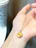 中國黃金（CHINA GOLD）黃金吊墜笑臉太陽(yáng)花女新款足金項鏈情人節實(shí)用生日禮物送老婆愛(ài)人 七彩笑臉太陽(yáng)花吊墜-約0.6g【贈銀鏈】 曬單實(shí)拍圖