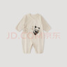 巴厘小豬新生兒嬰兒衣服春秋純棉a類(lèi)初生兒哈衣爬爬服超萌可愛(ài)寶寶連體衣 藕灰 73cm 曬單實(shí)拍圖