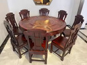 一善一品 紅木家具 印尼黑酸枝（學名：闊葉黃檀）實木餐桌椅組合圓形帶轉盤中式仿古 預訂拍付 款清發(fā)貨 單拍不發(fā) 曬單實拍圖
