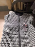 啄木鳥(niǎo)棉麻夾棉短外套女2025冬裝新款韓版顯瘦時(shí)尚貼布加厚立領(lǐng)格子棉衣 黑白格 XL 120-135斤 曬單實(shí)拍圖