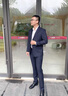 五沃70%羊毛西服套裝男女薄款銀行4s酒店經(jīng)理總裁公務(wù)銷售員工裝西裝 男藏青西裝+西褲. XL 曬單實拍圖