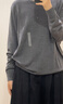 優(yōu)衣庫男裝女裝柔軟綿羊毛圓領(lǐng)針織衫/長(cháng)袖毛衣毛衫25新款478541 07 青灰色 L /175/100A 曬單實(shí)拍圖