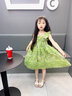 拙拙豬女童連衣裙夏裝2026新款兒童寶寶蝴蝶結吊帶裙女孩蓬蓬公主裙衣服 綠色仙蹤 130 碼適合身高115-125厘米 曬單實(shí)拍圖