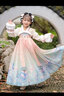 安妮優(yōu)兒漢服女童中國風(fēng)超仙秋冬連衣裙女孩2026新款古風(fēng)裙子兒童古裝年服 粉色 130 曬單實(shí)拍圖