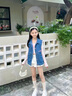 G.DUCKKIDS小黃鴨兒童馬甲女童春秋裝外穿新款中大童背心大寶寶網(wǎng)紅洋氣牛仔 牛仔藍 150 建議11~12歲【140-150cm】c 曬單實(shí)拍圖