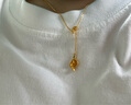明牌珠寶足金黃金銀杏葉項鏈套鏈送禮女AFB0097工費200 約42厘米 約3.47克 曬單實拍圖