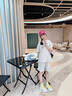 舟喜女童短褲套裝夏季2025新款洋氣時尚兒童夏裝女孩大童夏款潮酷套裝 米杏色-套裝 150 【建議身高 140-150cm 】 曬單實(shí)拍圖