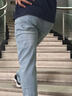 增致牛仔新品男裝牛仔褲中腰棉彈舒適小直筒時(shí)尚復古洗水休閑百搭長(cháng)褲 淺藍色 42 曬單實(shí)拍圖