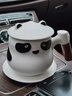 一品仟堂熊貓水杯帶蓋白瓷茶杯茶水分離杯個(gè)人專(zhuān)用陶瓷馬克杯杯咖啡杯茶杯 熊貓茶咖杯-白/白蓋（安全裝） 曬單實(shí)拍圖