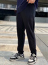 安踏（ANTA）運動(dòng)褲男秋冬加絨加厚棉質(zhì)長(cháng)褲針織束腳保暖褲子衛褲男褲休閑褲男 A款黑色束腳（加絨） L 曬單實(shí)拍圖