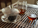 綠昌明茶碗玻璃寬口喝茶杯功夫茶杯小品杯耐熱品茗杯主人杯子80毫升 曬單實(shí)拍圖