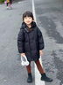 G.DUCKKIDS小黃鴨女童羽絨服2025新款女寶寶韓版兒童冬季加厚女孩中長(cháng)款棉服 黑色 120 cm 曬單實(shí)拍圖