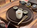 菲享整塊茶盤托盤新中式家用小型茶臺茶具輕奢竹制蓄水圓形干泡 萬川-胡桃木紋【30*30*3cm】 【小巧精致無異味-強烈推薦】 曬單實拍圖