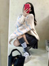 FOX.G女士毛衣女針織衫打底衫女裝2025秋冬新款外套洋氣款冬季衣服上衣 綁帶波浪條粉藍(lán)色針織毛衣 均碼 【建議130斤以內(nèi)】 曬單實(shí)拍圖