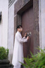 慕幕輕奢唐裝中國風(fēng)男古風(fēng)假倆件長袍立領(lǐng)中式禪意服飄逸漢服長衫演出 白色一套 3XL 150-165斤可以穿 曬單實拍圖