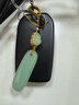 天然和田玉平安無(wú)事牌汽車(chē)鑰匙扣掛墜淺青簡(jiǎn)約吊墜高檔男女款掛飾 鑰匙扣 曬單實(shí)拍圖