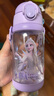迪士尼（DISNEY）兒童水杯上學(xué)專(zhuān)用小學(xué)生男生水壺塑料杯女孩便攜夏季雙蓋吸管杯子 【雙蓋】 520ml 粉樹(shù)莓熊6302 曬單實(shí)拍圖
