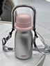 私家良品保溫杯壺嬰兒外出便攜式?jīng)_泡奶長(cháng)效保溫杯女生超大容量316不銹鋼 銀粉色610ml【送金屬貼紙+三飲】 曬單實(shí)拍圖