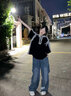 BJHG【侯明昊同款】不計(jì)后果夏美式復(fù)古短袖POLO衫男潮牌情侶棒球服女 炭黑色 XL 曬單實(shí)拍圖