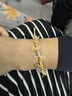 中國珠寶黃金手鏈女足金八方來(lái)財編織足金手鏈送女友老婆情人節生日禮物 金重約2.95克 曬單實(shí)拍圖