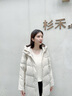 波司登（BOSIDENG）25新款羽絨服女中長(cháng)款連帽90絨休閑百搭送父母外套B250245122 暖沙米7A53 XS 155/80A 體重約110以?xún)?曬單實(shí)拍圖