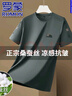羅蒙（ROMON）高端真絲桑蠶絲男士短袖T恤2025新款夏季免燙冰.絲薄款圓領(lǐng)上衣男 G82-總裁灰【桑蠶絲】 3XL 185 【建議170-185斤】 曬單實(shí)拍圖