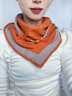 啄木鳥(niǎo)純色針織領(lǐng)巾三角披肩護頸椎保暖圍脖雙面裝飾磁吸扣圍巾女秋冬季 橘灰色雙面純色 針織磁吸三角巾 曬單實(shí)拍圖